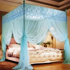 79inch Mosquito Net for Bed with Stainless Steel Bracket Increase Space Gorgeous Mosquito Net Tent Heightening Enlarge Encryption Dustproof Mosquito Nets Mosquito Net