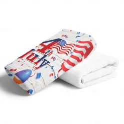 Independence Day Flag Beach Towel 100% Micro Fiber Oversized Soft and Quick-drying Bathroom Towel Super Absorbent Towel Lightweight Travel Towel Suitable for Outdoor Hiking Backpacking
