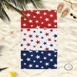 Independence Day Flag Beach Towel 100% Micro Fiber Oversized Soft and Quick-drying Bathroom Towel Super Absorbent Towel Lightweight Travel Towel Suitable for Outdoor Hiking Backpacking
