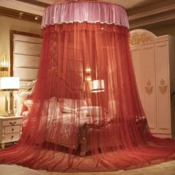 Indoor Princess Top Mosquito Net Bed Canopies Bed Curtains, Universal Size, Easy to Install, Suitable for Children Students Couples