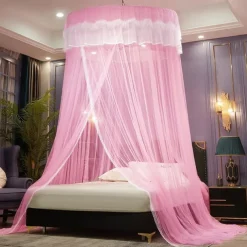 Indoor Princess Top Mosquito Net Bed Canopies Bed Curtains, Universal Size, Easy to Install, Suitable for Children Students Couples