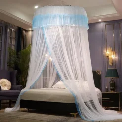 Indoor Princess Top Mosquito Net Bed Canopies Bed Curtains, Universal Size, Easy to Install, Suitable for Children Students Couples