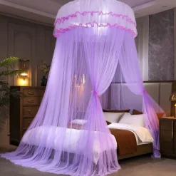 Indoor Princess Top Mosquito Net Bed Canopies Bed Curtains, Universal Size, Easy to Install, Suitable for Children Students Couples