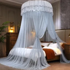 Indoor Princess Top Mosquito Net Bed Canopies Bed Curtains, Universal Size, Easy to Install, Suitable for Children Students Couples
