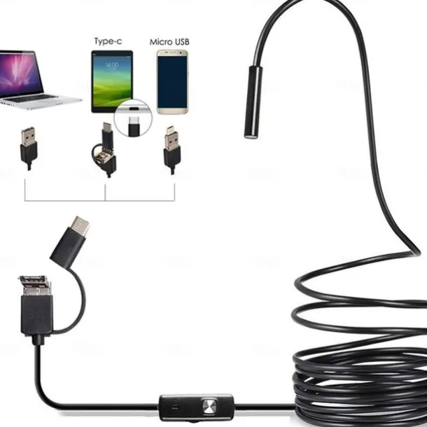 Industrial Borescope for Android, 200W Pixel Endoscope with 25FPS Image Transmission, IP67 Waterproof, TYPE-C Interface, MFI Certified, Ideal for Automotive and Home Inspections