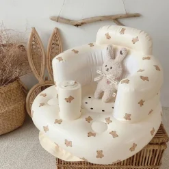Infant Bath Chair, Inflatable Seat, Low Seat, Low Center of Gravity, Full Protection, Back Support, Convenient Seating, Dining Chair, Bathing Assist, Multi-Purpose Baby Sofa, Folding Air Seat
