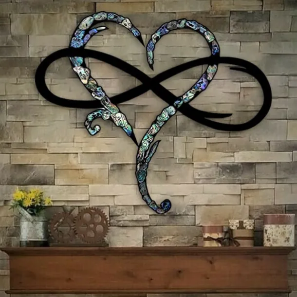 Infinity Heart Wall Decor, Unique Infinity Heart Metal Art Wall Decor Love Sign Steel Wall Plaques Bedroom Ornaments for Home Wedding Decor, Room Living Room Decoration