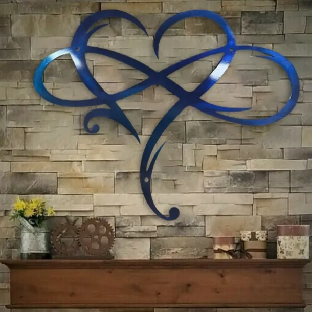 Infinity Heart Wall Decor, Unique Infinity Heart Metal Art Wall Decor Love Sign Steel Wall Plaques Bedroom Ornaments for Home Wedding Decor, Room Living Room Decoration