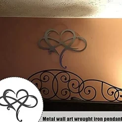 Infinity Heart Wall Decor, Unique Infinity Heart Metal Art Wall Decor Love Sign Steel Wall Plaques Bedroom Ornaments for Home Wedding Decor, Room Living Room Decoration
