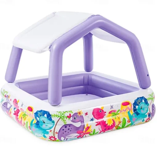 Inflatable Swimming Pool, Family Swimming Pool, Kids Pools with Sunshade for Indoor, Outdoor, Garden, Backyard