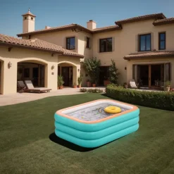 Inflatable Swimming Pools, Rectangular Inflatable Swimming Pool for Kids, Family Blow up Pool, Lounge Inflatable Pool for Backyard Garden Outdoor, Easy to Inflatable