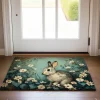 Ink Blue Rabbit Doormat Floor Mats Washable Rugs Kitchen Mat Non-Slip Oil Proof Rug Indoor Outdoor Mat Bedroom Decor Bathroom Mat Entrance Rug