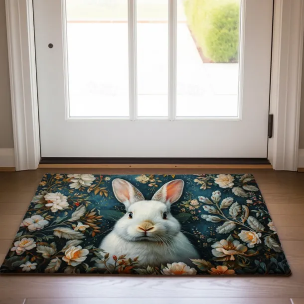 Ink Blue Rabbit Doormat Floor Mats Washable Rugs Kitchen Mat Non-Slip Oil Proof Rug Indoor Outdoor Mat Bedroom Decor Bathroom Mat Entrance Rug