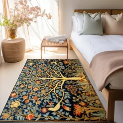 Inspired by William Morris Area Rug Kitchen Mat Non-Slip Oil Proof Floor Mat Livingroom Rug Indoor Outdoor Mat Bedroom Decor Bathroom Mat Entrance Rug Door Mat Bird Tree of Life