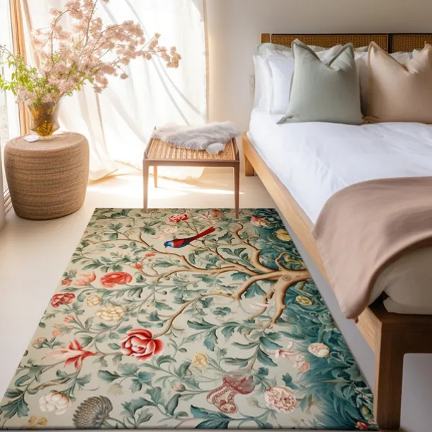 Inspired by William Morris Area Rug Kitchen Mat Non-Slip Oil Proof Floor Mat Livingroom Rug Indoor Outdoor Mat Bedroom Decor Bathroom Mat Entrance Rug Door Mat Bird Tree of Life