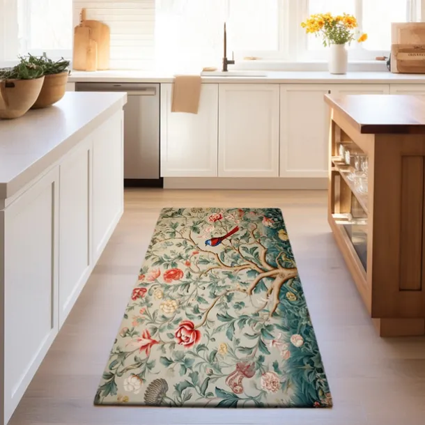 Inspired by William Morris Area Rug Kitchen Mat Non-Slip Oil Proof Floor Mat Livingroom Rug Indoor Outdoor Mat Bedroom Decor Bathroom Mat Entrance Rug Door Mat Bird Tree of Life