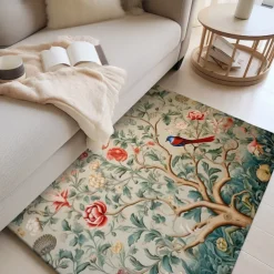 Inspired by William Morris Area Rug Kitchen Mat Non-Slip Oil Proof Floor Mat Livingroom Rug Indoor Outdoor Mat Bedroom Decor Bathroom Mat Entrance Rug Door Mat Bird Tree of Life