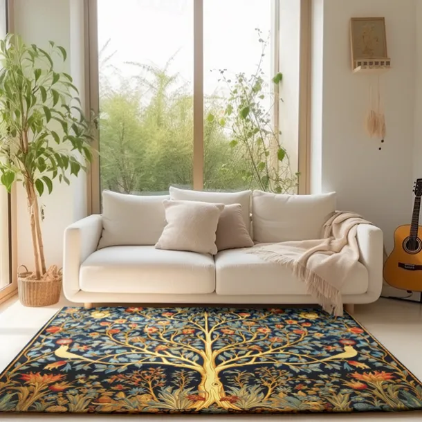 Inspired by William Morris Area Rug Kitchen Mat Non-Slip Oil Proof Floor Mat Livingroom Rug Indoor Outdoor Mat Bedroom Decor Bathroom Mat Entrance Rug Door Mat Bird Tree of Life