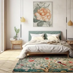 Inspired by William Morris Area Rug Kitchen Mat Non-Slip Oil Proof Floor Mat Livingroom Rug Indoor Outdoor Mat Bedroom Decor Bathroom Mat Entrance Rug Door Mat Bird Tree of Life