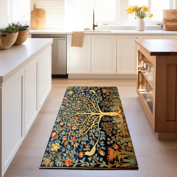 Inspired by William Morris Area Rug Kitchen Mat Non-Slip Oil Proof Floor Mat Livingroom Rug Indoor Outdoor Mat Bedroom Decor Bathroom Mat Entrance Rug Door Mat Bird Tree of Life