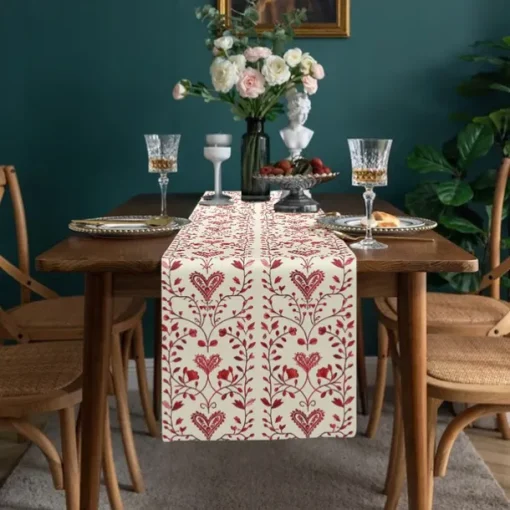Inspired by William Morris Art Style Print Country Style Table Runner, Kitchen Dining Table Decor, Print Decor Table Runners for Indoor Outdoor Home Farmhouse Holiday Wedding Birthday Party Decoration