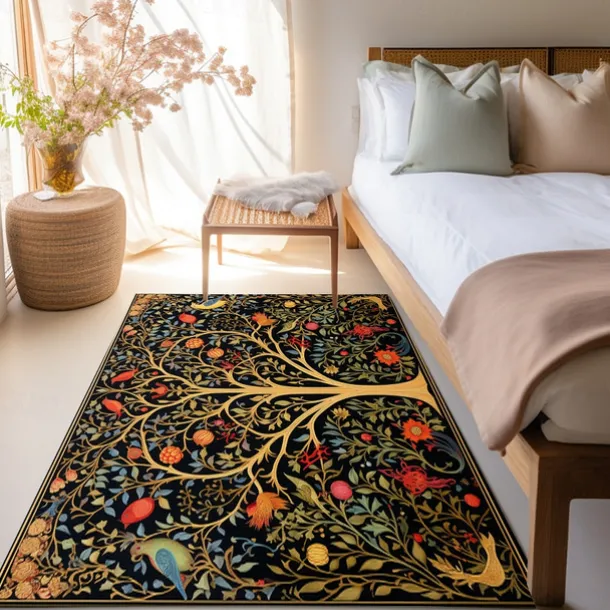 Inspired by William Morris Area Rug Kitchen Mat Non-Slip Oil Proof Floor Mat Livingroom Rug Indoor Outdoor Mat Bedroom Decor Bathroom Mat Entrance Rug Door Mat Bird Tree of Life