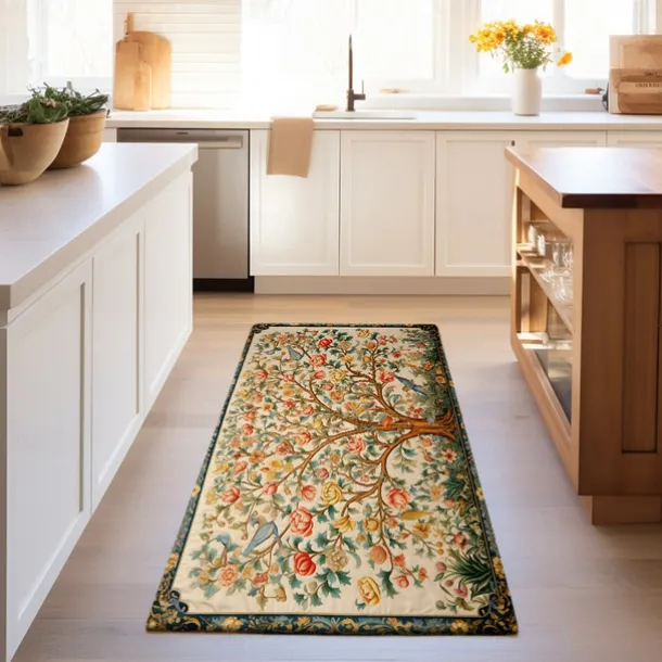 Inspired by William Morris Area Rug Kitchen Mat Non-Slip Oil Proof Floor Mat Livingroom Rug Indoor Outdoor Mat Bedroom Decor Bathroom Mat Entrance Rug Door Mat Bird Tree of Life
