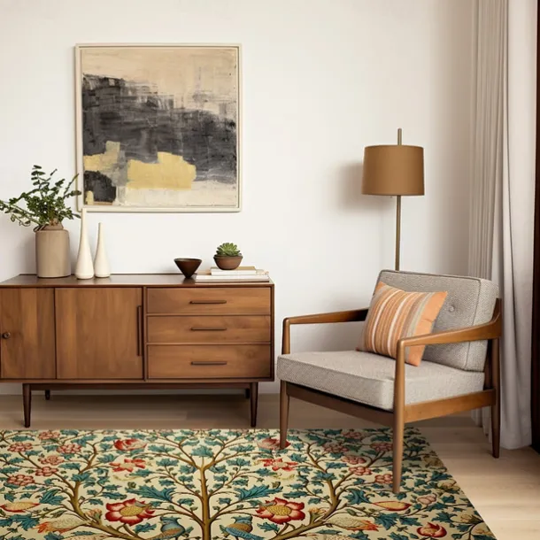 Inspired by William Morris Area Rug Kitchen Mat Non-Slip Oil Proof Floor Mat Livingroom Rug Indoor Outdoor Mat Bedroom Decor Bathroom Mat Entrance Rug Door Mat Bird Tree of Life