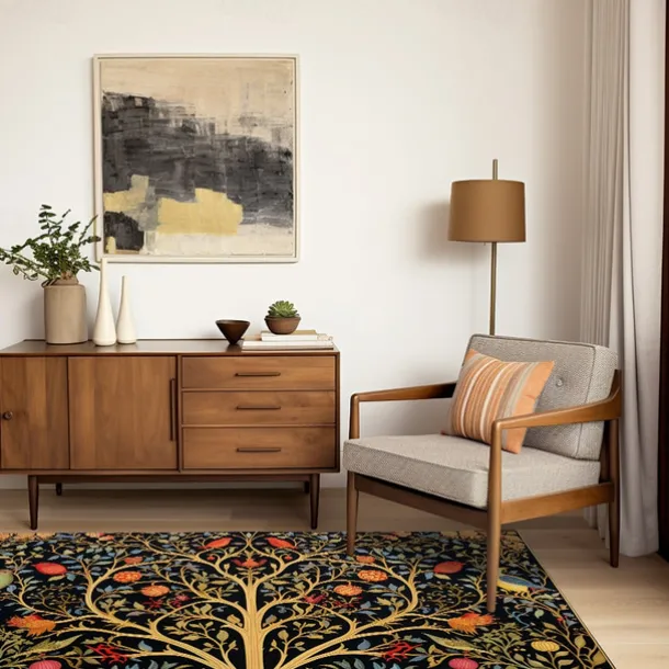 Inspired by William Morris Area Rug Kitchen Mat Non-Slip Oil Proof Floor Mat Livingroom Rug Indoor Outdoor Mat Bedroom Decor Bathroom Mat Entrance Rug Door Mat Bird Tree of Life