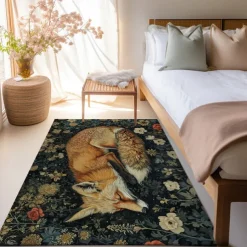 Inspired William Morris Fox Area Rug Kitchen Mat Non-Slip Oil Proof Floor Mat Livingroom Rug Indoor Outdoor Mat Bedroom Decor Bathroom Mat Entrance Rug Door Mat