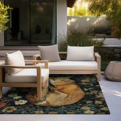 Inspired William Morris Fox Area Rug Kitchen Mat Non-Slip Oil Proof Floor Mat Livingroom Rug Indoor Outdoor Mat Bedroom Decor Bathroom Mat Entrance Rug Door Mat