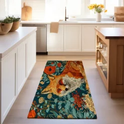 Inspired William Morris Fox Area Rug Kitchen Mat Non-Slip Oil Proof Floor Mat Livingroom Rug Indoor Outdoor Mat Bedroom Decor Bathroom Mat Entrance Rug Door Mat