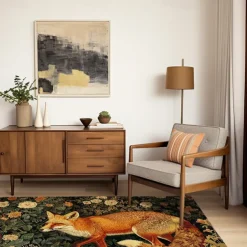 Inspired William Morris Fox Area Rug Kitchen Mat Non-Slip Oil Proof Floor Mat Livingroom Rug Indoor Outdoor Mat Bedroom Decor Bathroom Mat Entrance Rug Door Mat