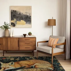 Inspired William Morris Fox Area Rug Kitchen Mat Non-Slip Oil Proof Floor Mat Livingroom Rug Indoor Outdoor Mat Bedroom Decor Bathroom Mat Entrance Rug Door Mat