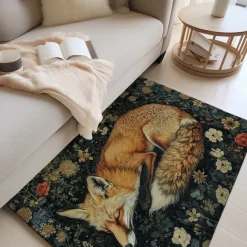 Inspired William Morris Fox Area Rug Kitchen Mat Non-Slip Oil Proof Floor Mat Livingroom Rug Indoor Outdoor Mat Bedroom Decor Bathroom Mat Entrance Rug Door Mat