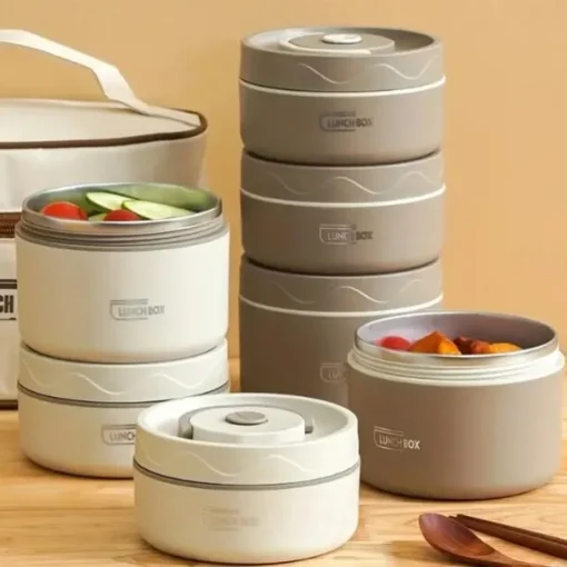 Insulated Lunch Box, Bento Box, Portable Insulated Lunch Container, Stackable Leakproof Stainless Steel Food Container, For Teenagers School,Canteen, Back School