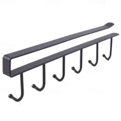 Iron 6 Hooks Storage Shelf Wardrobe Cabinet Metal Under Shelves Mug Cup Hanger Bathroom Kitchen Organizer Hanging Rack Holder