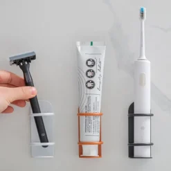 Iron Electric Toothbrush Holder Bathroom Toothpaste Shaver Storage Rack Wall Mount Electric Toothbrush Shelf