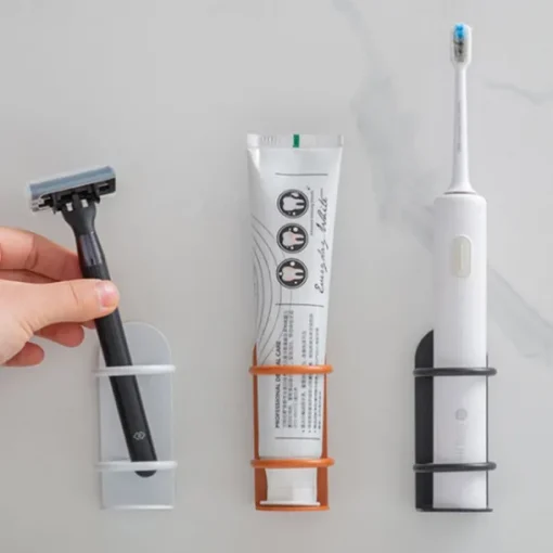 Iron Electric Toothbrush Holder Bathroom Toothpaste Shaver Storage Rack Wall Mount Electric Toothbrush Shelf