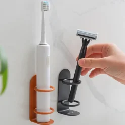 Iron Electric Toothbrush Holder Bathroom Toothpaste Shaver Storage Rack Wall Mount Electric Toothbrush Shelf