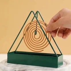 Iron Mosquito Coil Holder Incense Holders Coil Incense Burner Frame Repellent Incense Rack for Household Bedroom Patio Triangular Shape Mosquito Repellent Incense Rack Anti-scald Mosquito Coil Holder