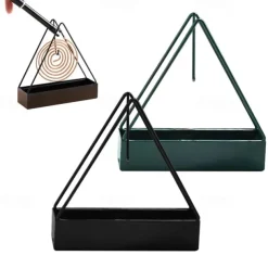 Iron Mosquito Coil Holder Incense Holders Coil Incense Burner Frame Repellent Incense Rack for Household Bedroom Patio Triangular Shape Mosquito Repellent Incense Rack Anti-scald Mosquito Coil Holder