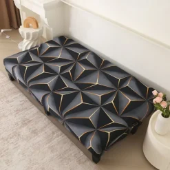 Jacquard Fabric Armless Sofa Bed Cover Sofa New Year Decor Slipcovers Stretch Protector Elastic Bench Cover