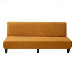 Jacquard Futon Slipcover Sofa bed cover Solid Color No Armrest sofa bed covers High Elastic Collapsible Furniture Protection covers