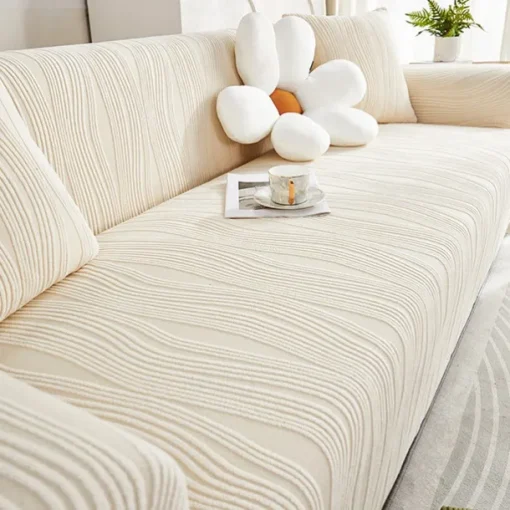 Jacquard Velvet Elastic Sofa Cover All-Inclusive Universal Cover Four Seasons Universal Lazy One-Piece Anti-Cat Scratch Sofa Cushion Durable and Stretchable Perfect for Year-Round Protection Easy to Install and Clean