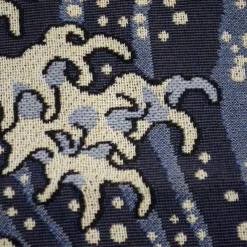 Jacquard Woven Tapestry Gobelin Aubusson Wall Art Hanging Large Tapestry Reproduction Loom Cotton Weave The Great Wave off Kanagawa Belgian Tapestry (without tassels and rod)