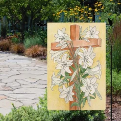 Jesus Garden Flag 12x18Inch Outdoor Decorations He is Risen Welcome Garden Patio Flag Flower Yard Flag Double Sided Holiday Outdoor Flags 1pc