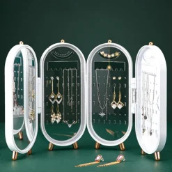 Jewelry Storage Box Earrings Earrings Earrings Necklaces Hand Jewelry Box Household Multifunctional Folding Portable Display Stand