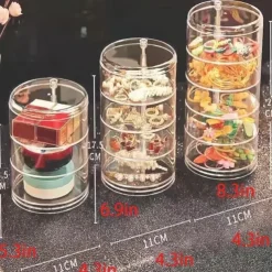 Jewelry Storage Box Storage Rack Multi-Layer Rotating Earrings Hairpin Headdress Head Rope Box Exquisite Finishing Jewelry Box