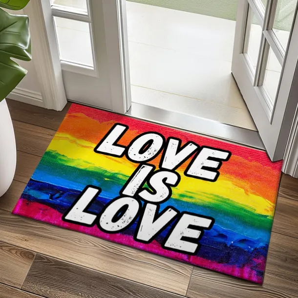 June Pride Month Gay Pride Month LGBTQ LGBT Rainbow Doormat Non-Slip Oil Proof Rug Indoor Outdoor Mat Bedroom Decor Bathroom Mat Entrance Rug